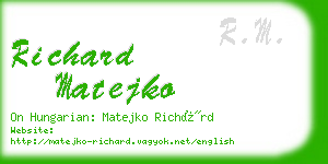 richard matejko business card
